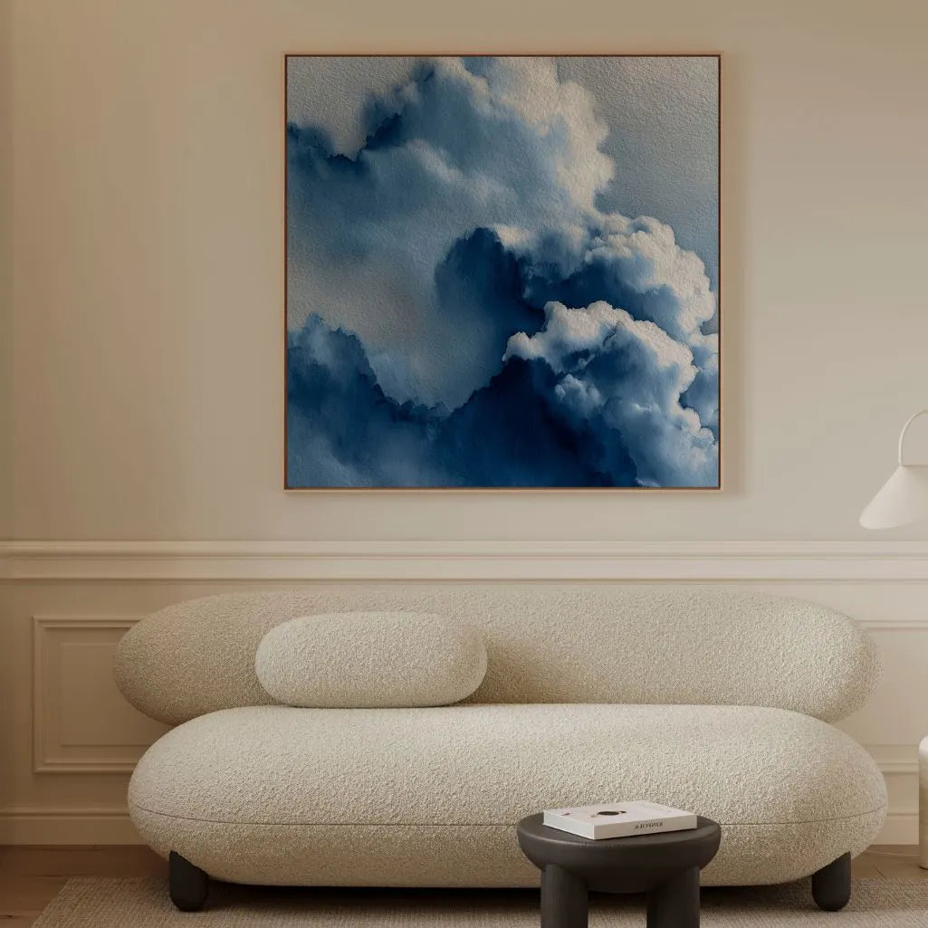 Ingelijst canvas – Blauwe wolken