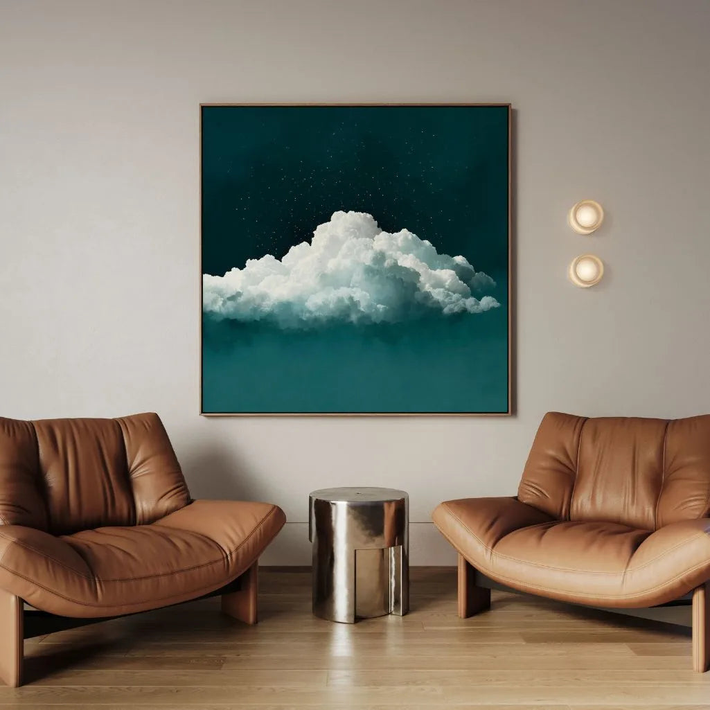 Ingelijst canvas – Groene hemel