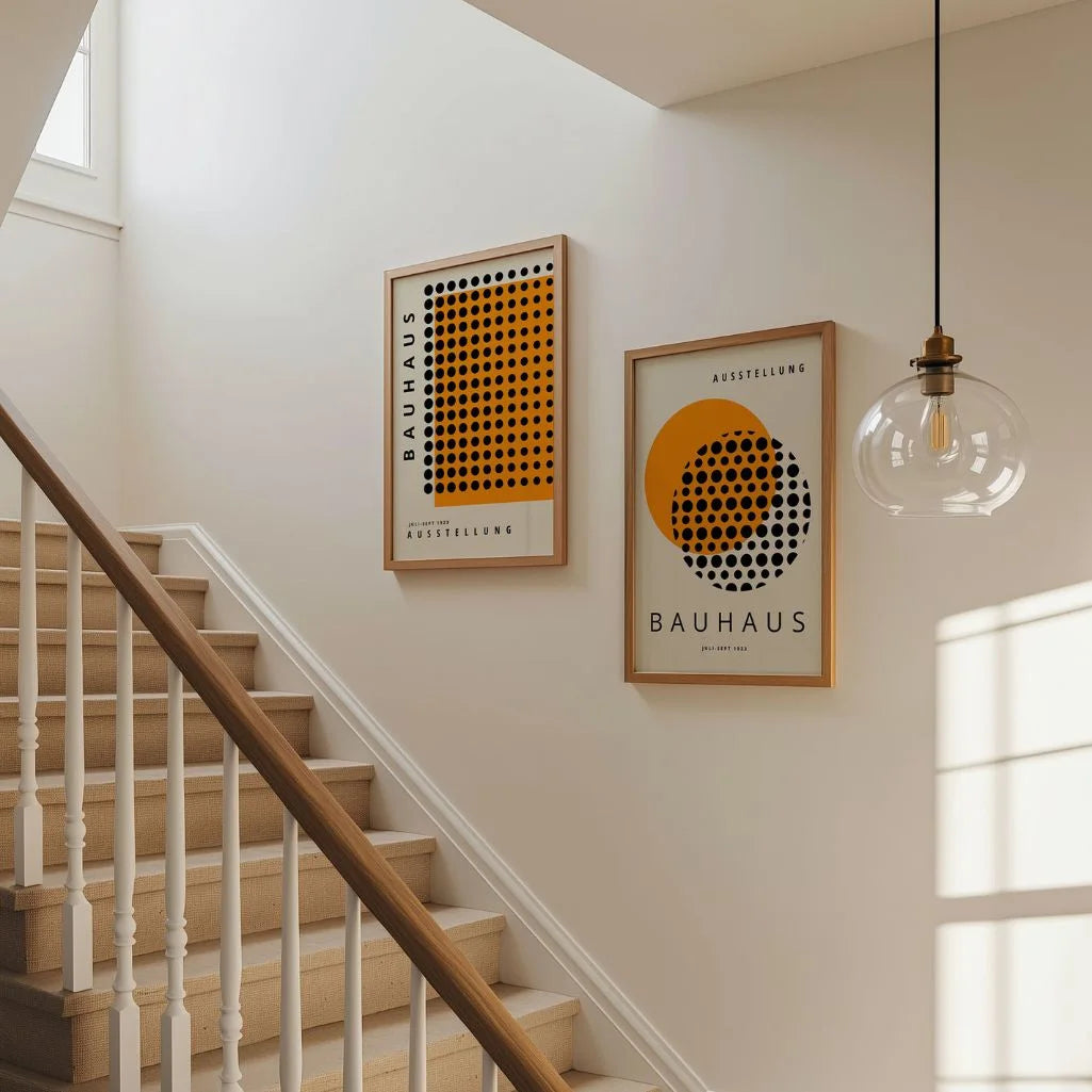Bauhaus Zwart Oranje – Set van 2 posters