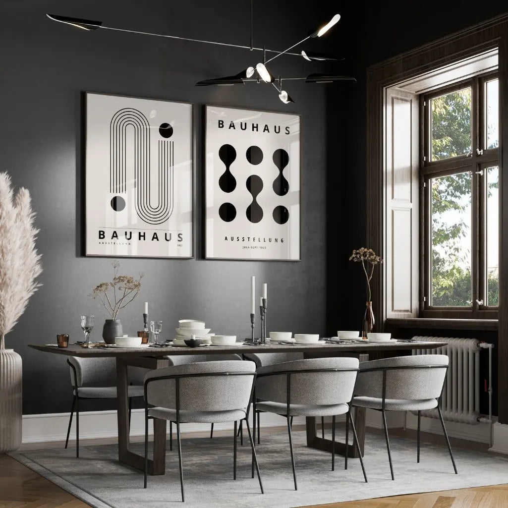 Bauhaus Zwarte Vormen – Set Van 2 Posters