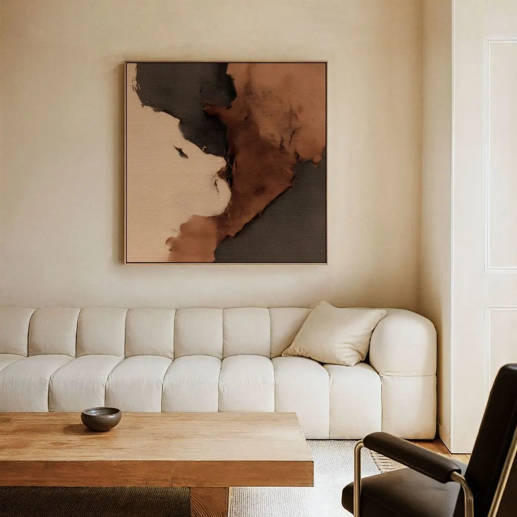 Ingelijst canvas – Donkere abstractie