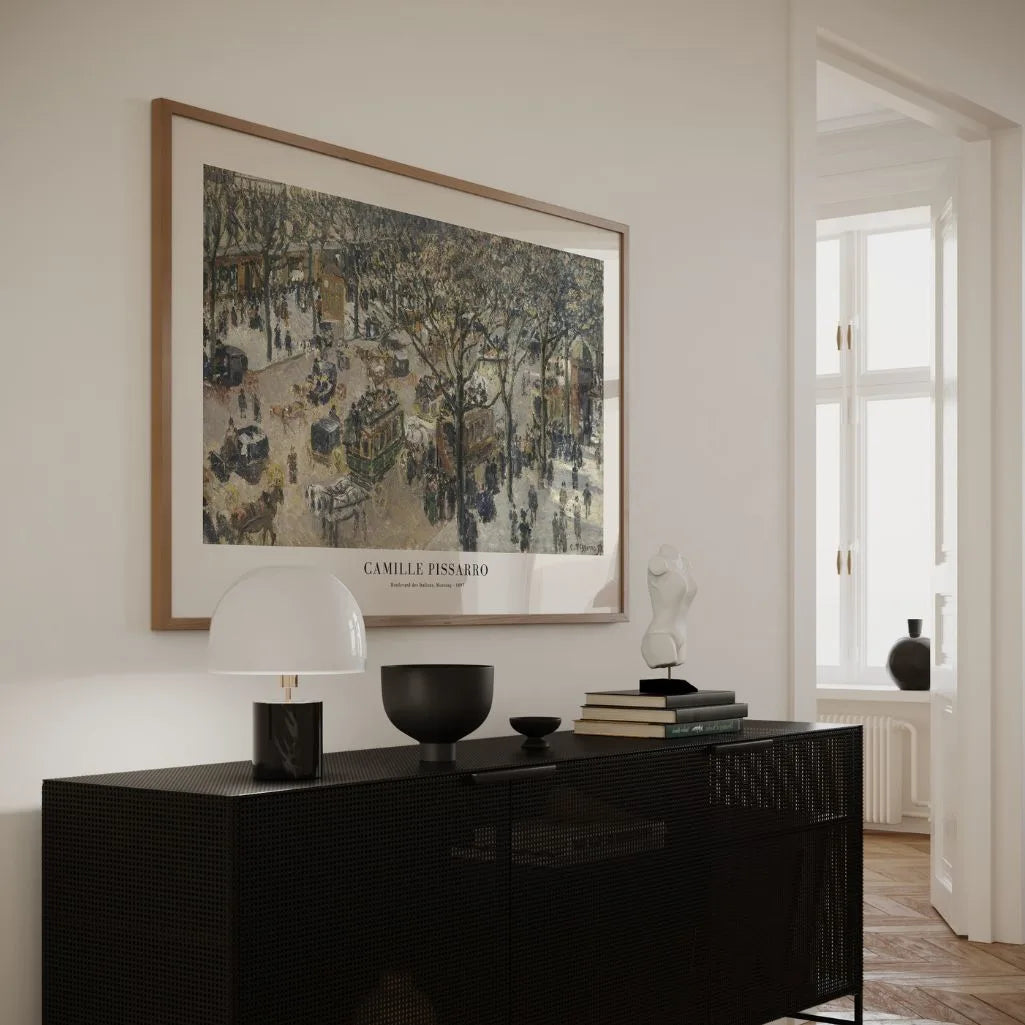 Camille Pissarro – Boulevard des Italiens, ochtend Poster