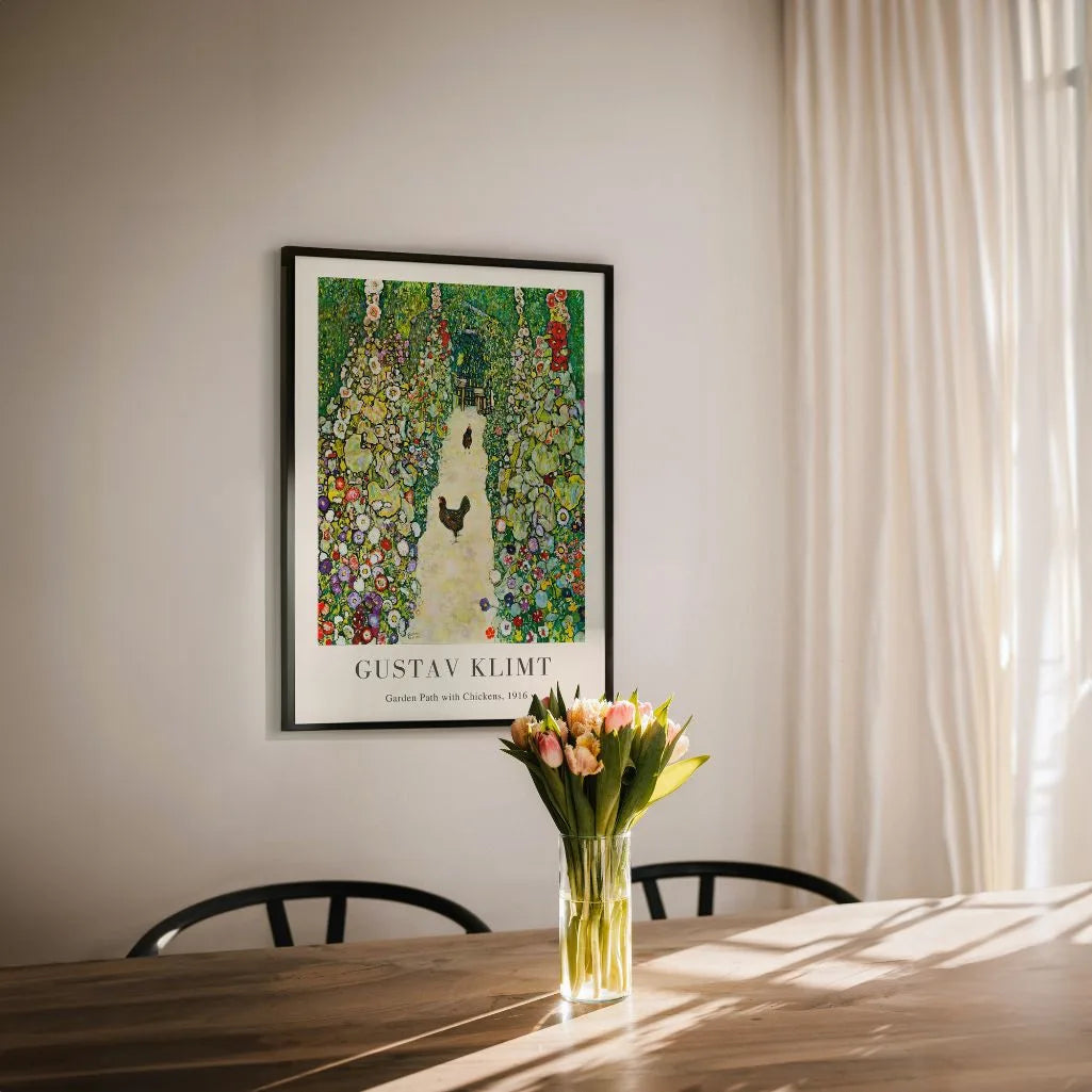 Gustav Klimt – Tuinpad met kippen Poster
