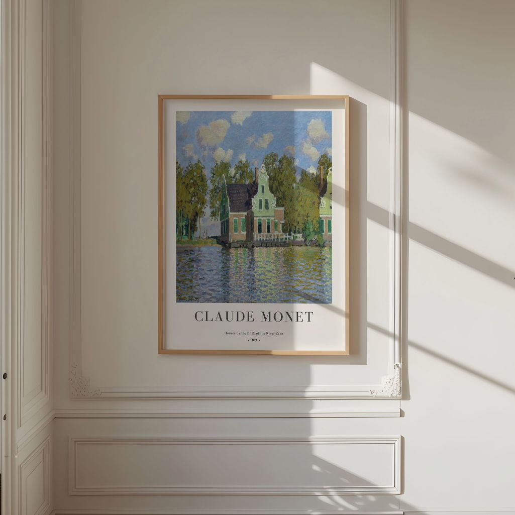 Claude Monet – Huizen aan de oever van de Zaan (1871) Poster