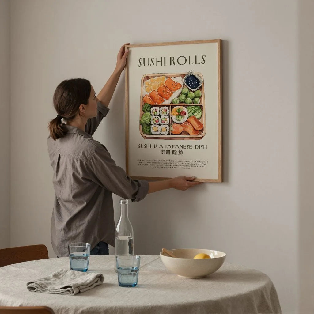 Foodillustratie Sushi Poster