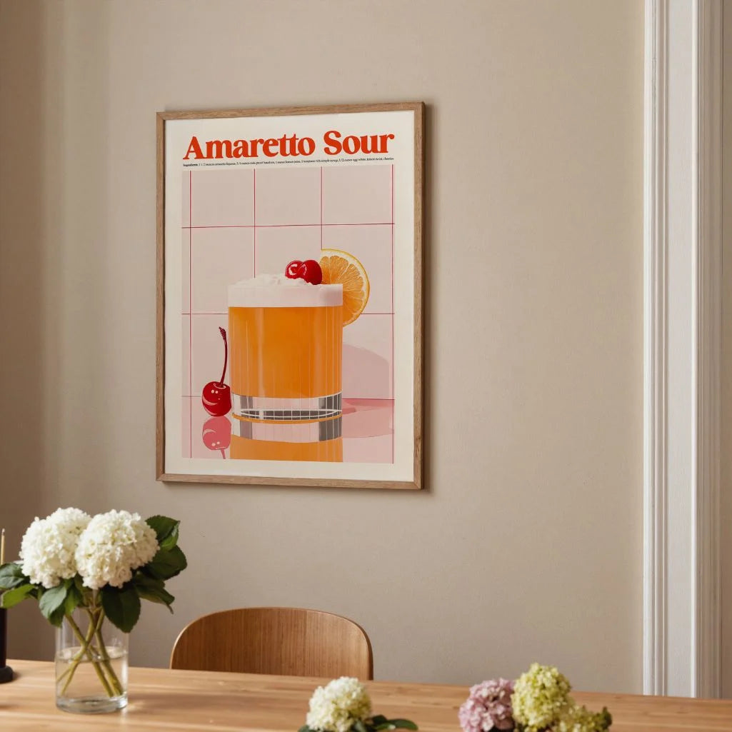 Amaretto Sour illustratie poster