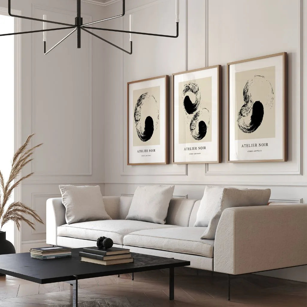 Atelier Noir Séries Abstrait – Set of 3 Posters