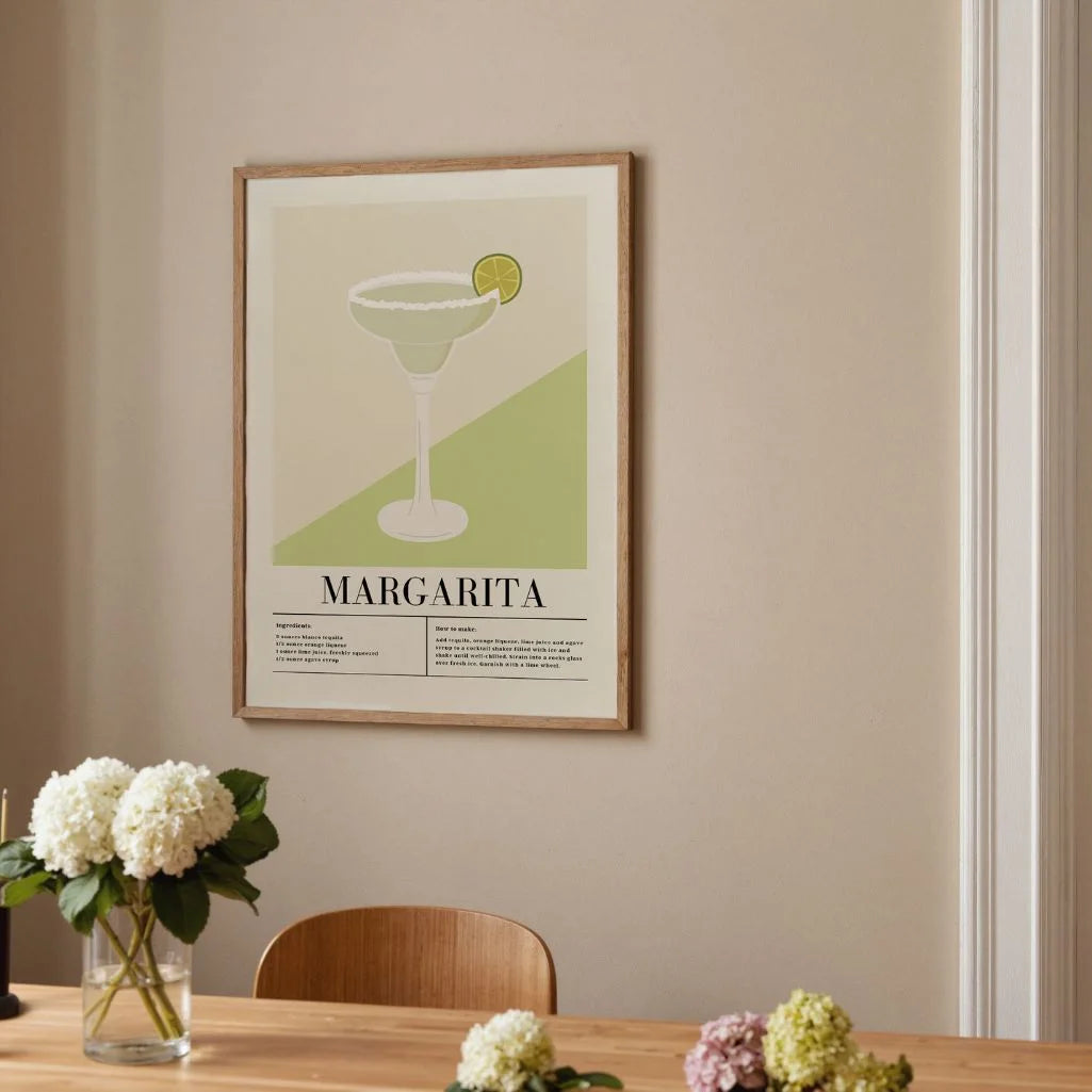 Margarita illustratie cocktail poster