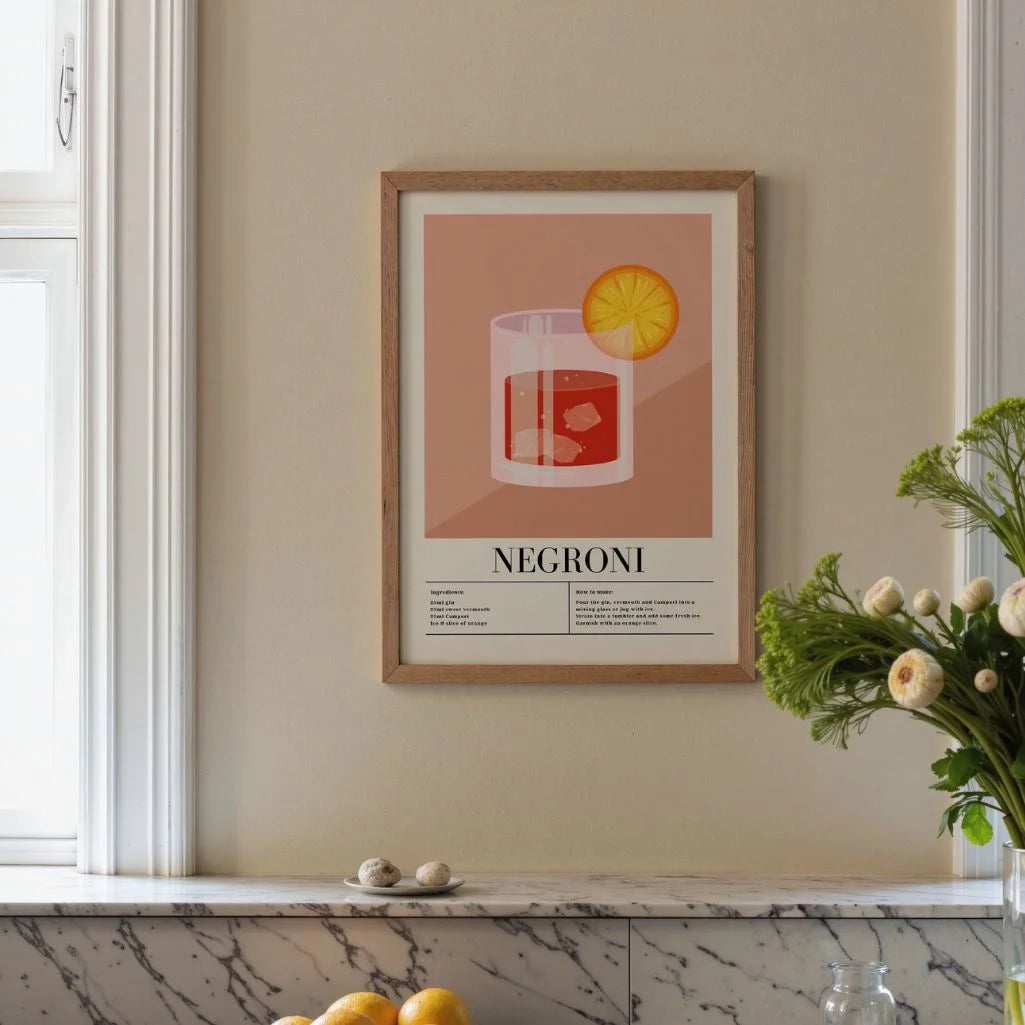 Negroni Glas Cocktail Poster