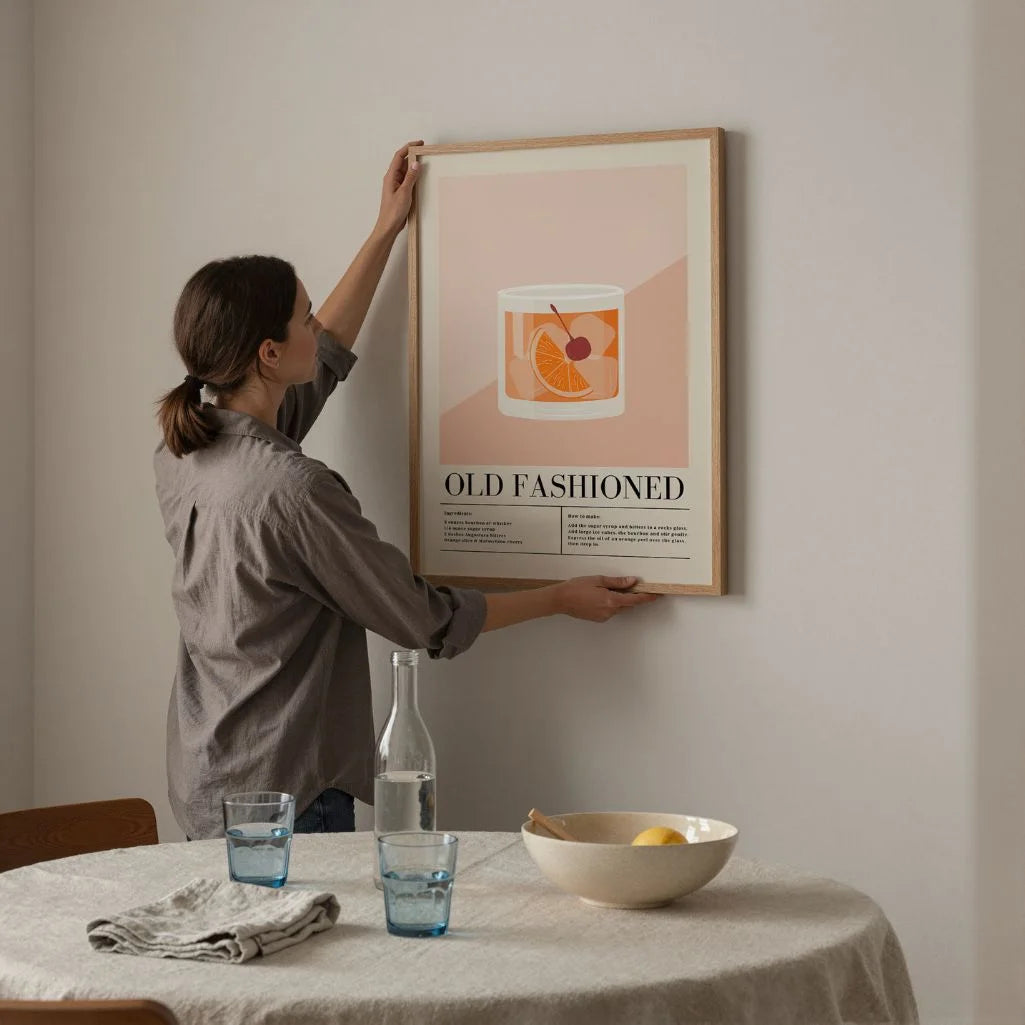 Old Fashioned Cocktail illustratie poster