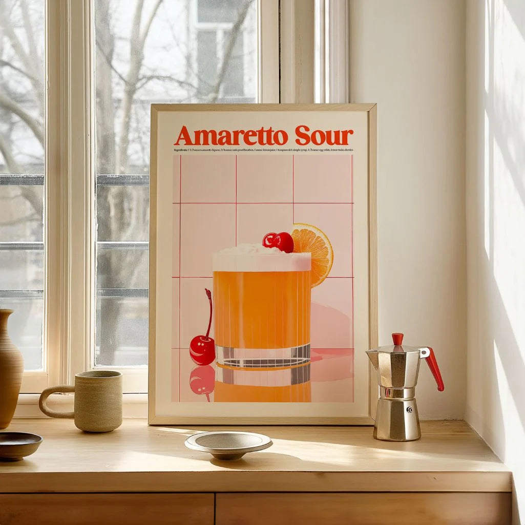 Amaretto Sour illustratie poster