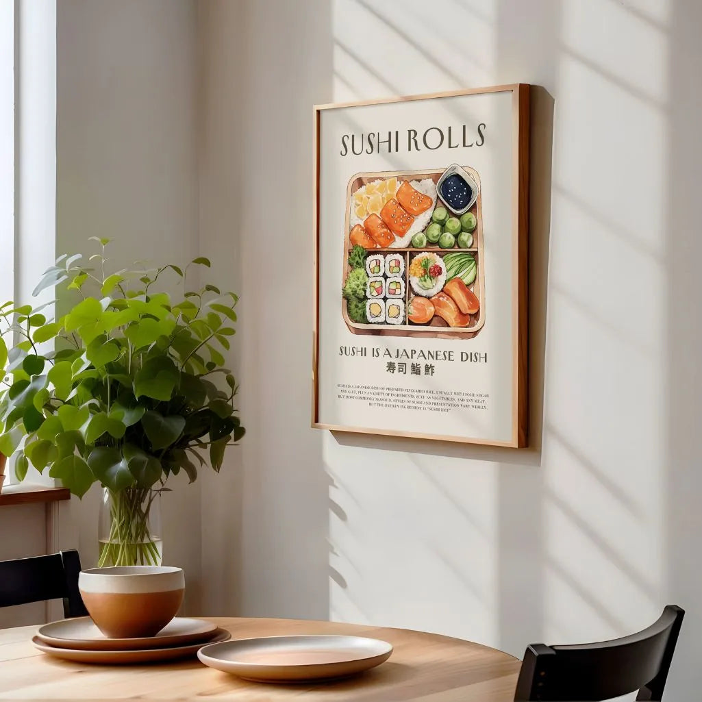 Foodillustratie Sushi Poster