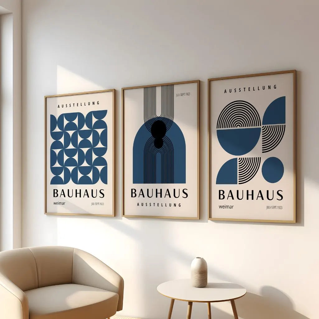 Architectural Rhythm Bauhaus Poster Set of 3