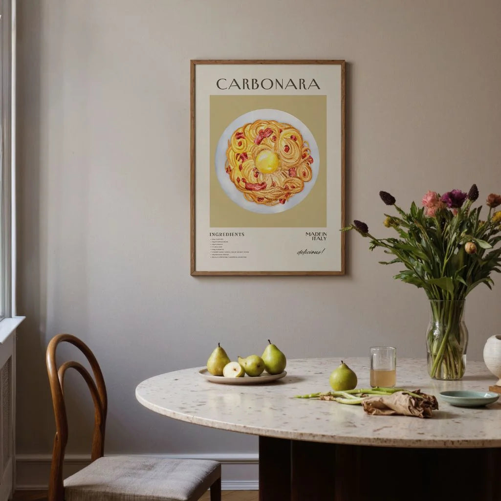 Pasta Carbonara Poster illustratie
