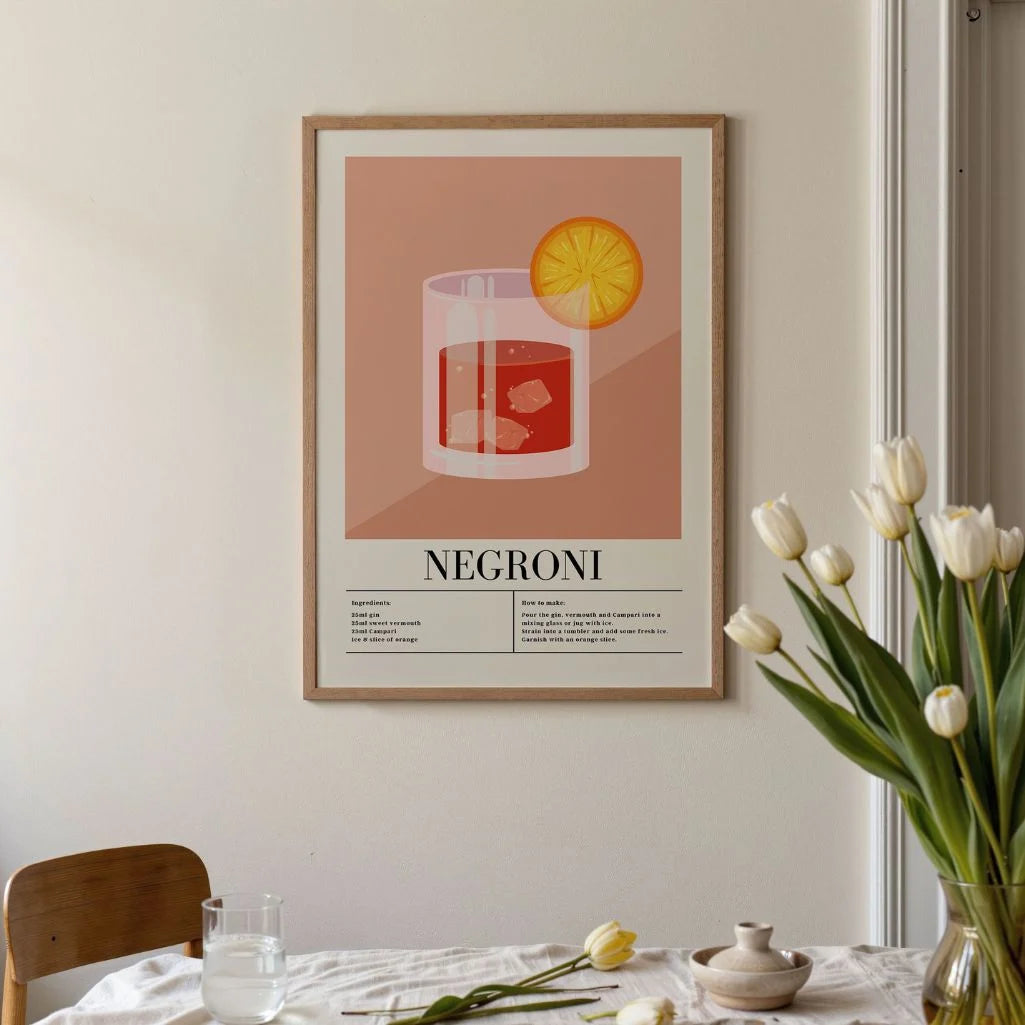 Negroni Glas Cocktail Poster