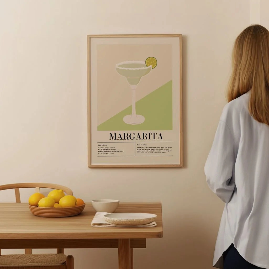Margarita illustratie cocktail poster