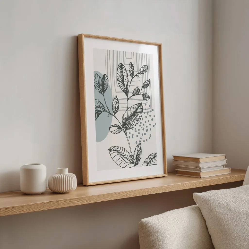 Abstract Leaves Line Art Poster