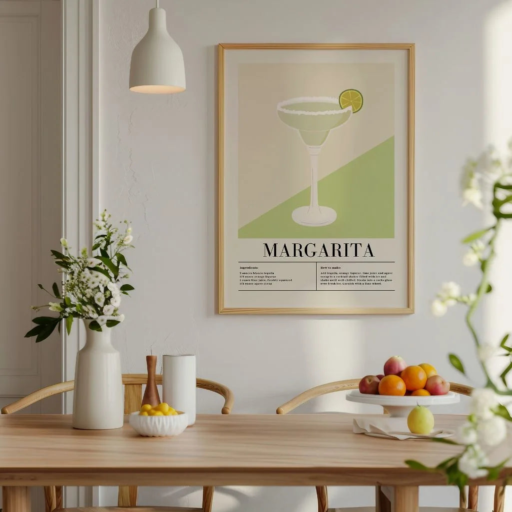 Margarita illustratie cocktail poster