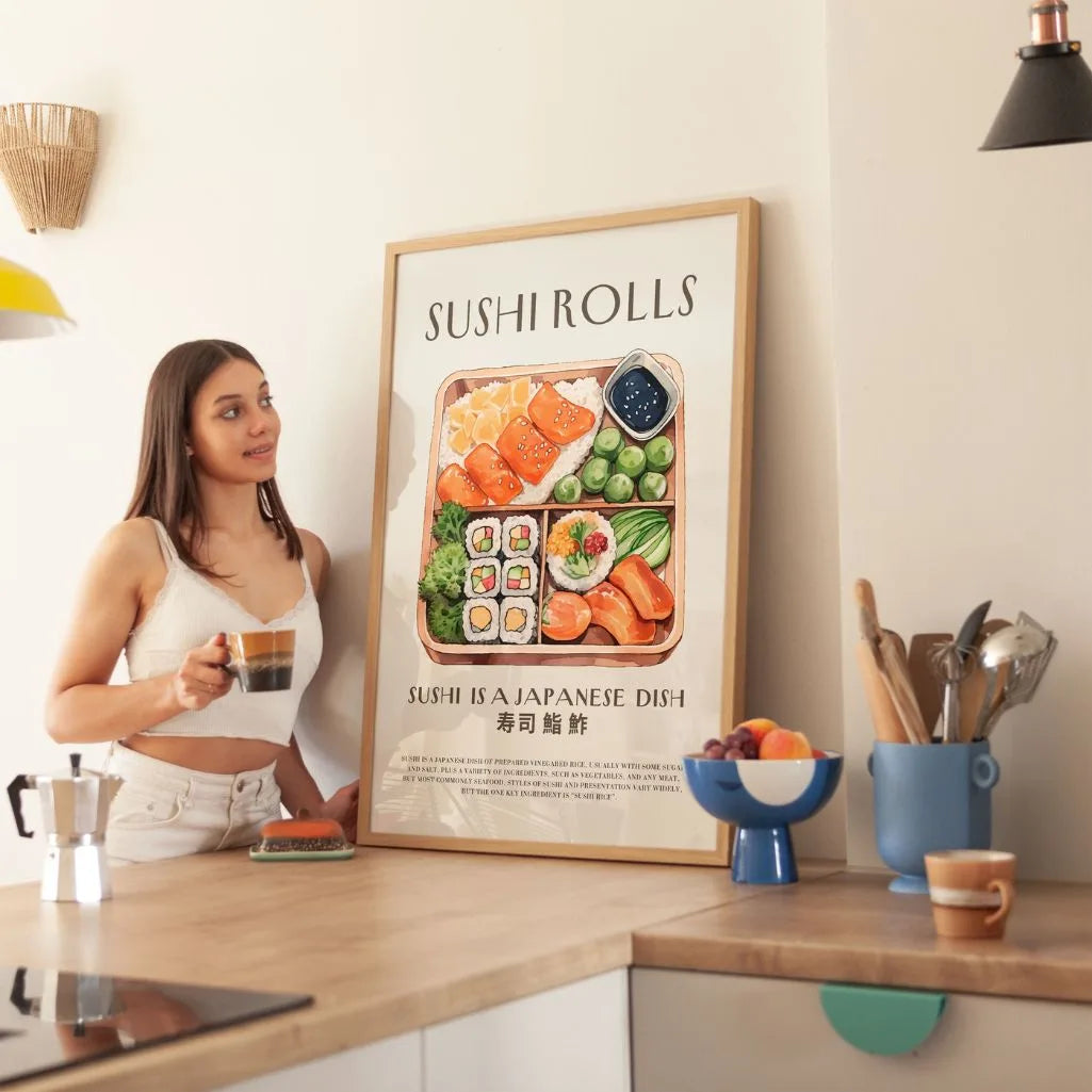 Foodillustratie Sushi Poster