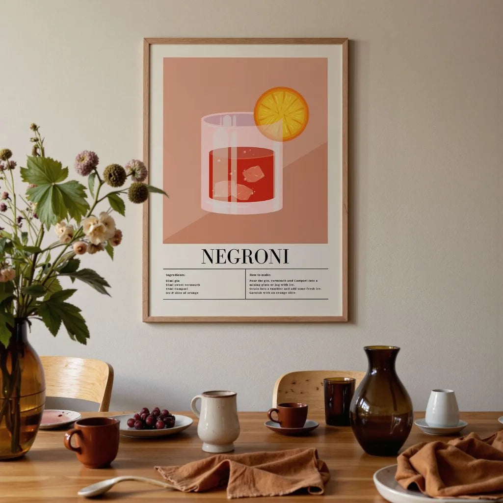 Negroni Glas Cocktail Poster