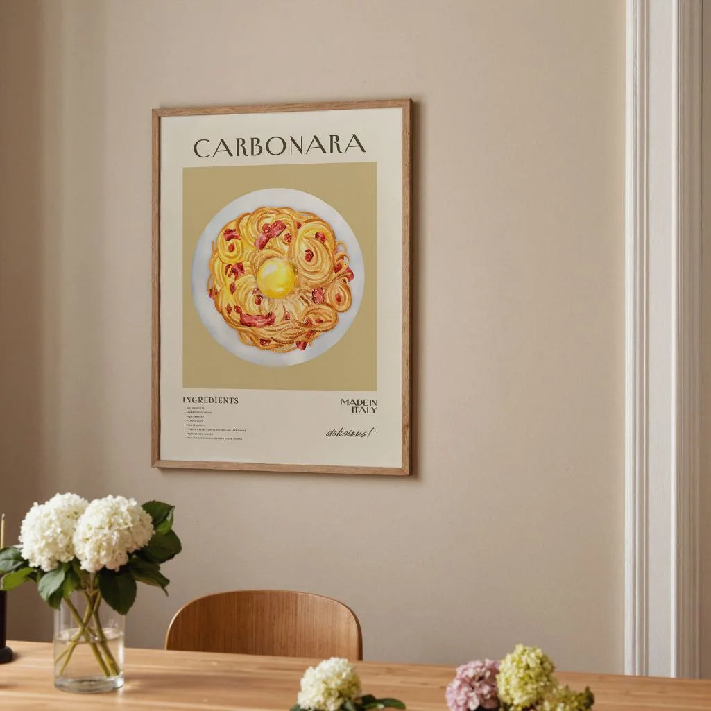 Pasta Carbonara Poster illustratie