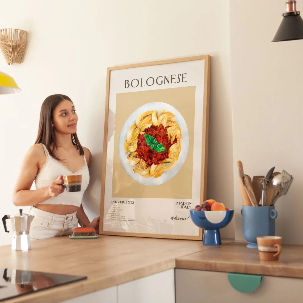 Tagliatelle illustratie Bolognese Poster