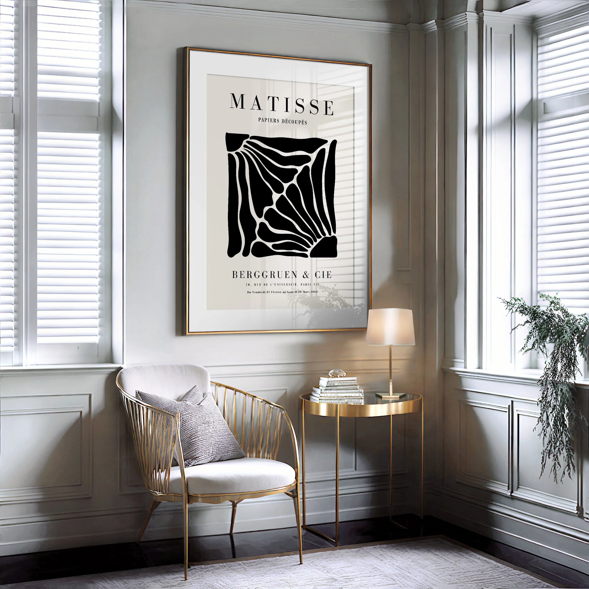 Henri Matisse – Zwarte Florale Silhouetten Poster