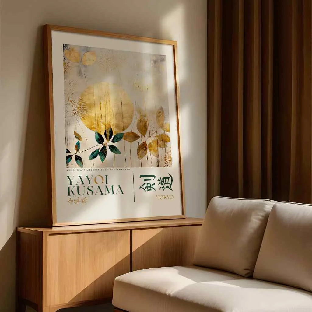 Yayoi Kusama Poster met Gouden Elementen