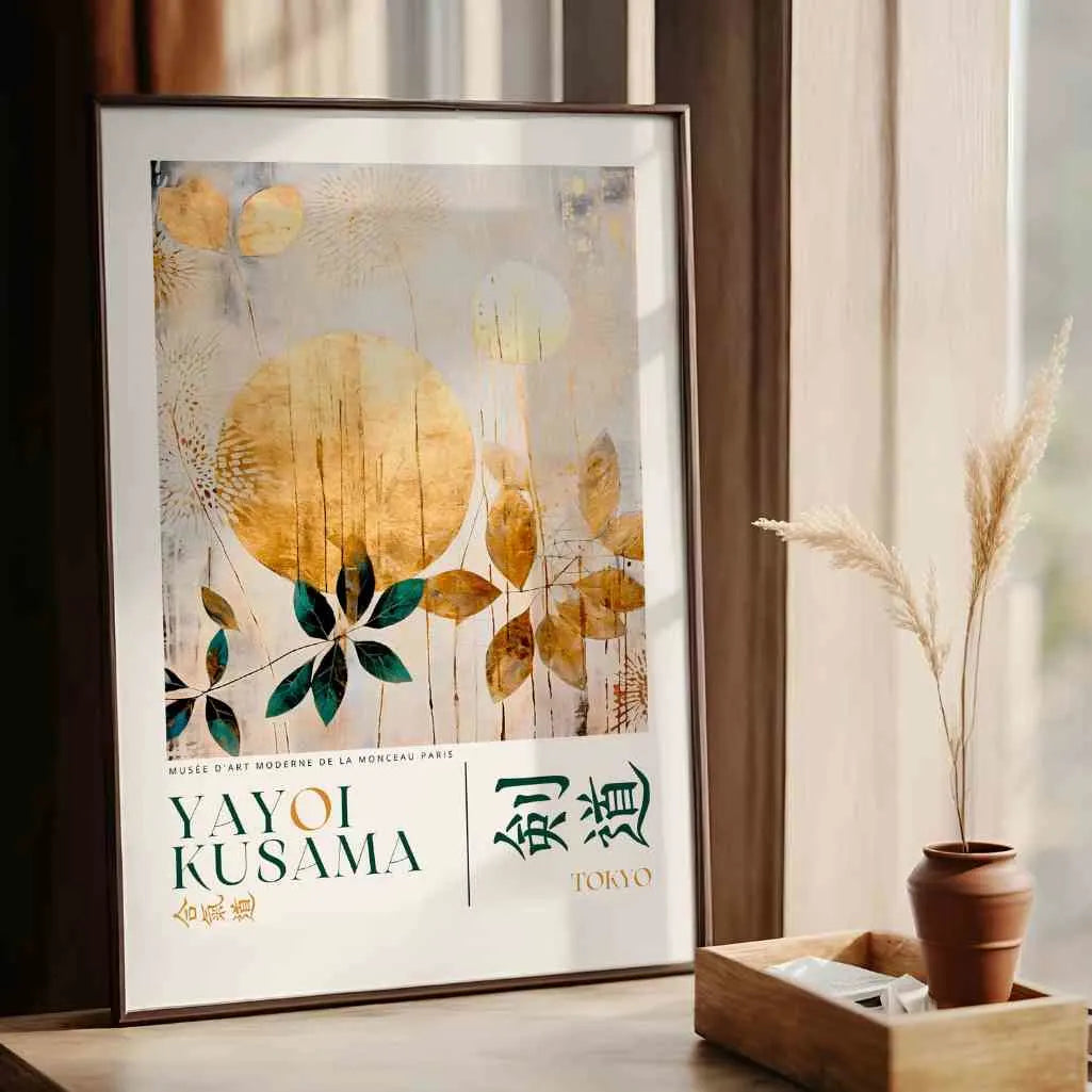 Yayoi Kusama Poster met Gouden Elementen