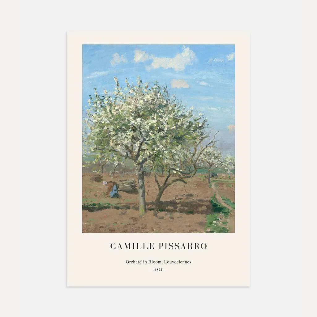 Camille Pissarro – Boomgaard in bloei, Louveciennes Poster