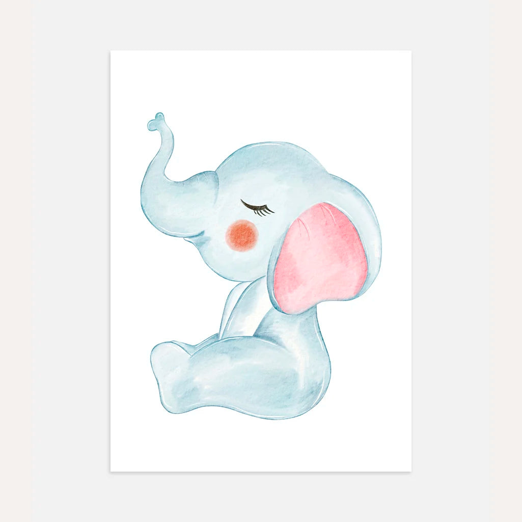 baby elephant poster kids wall art