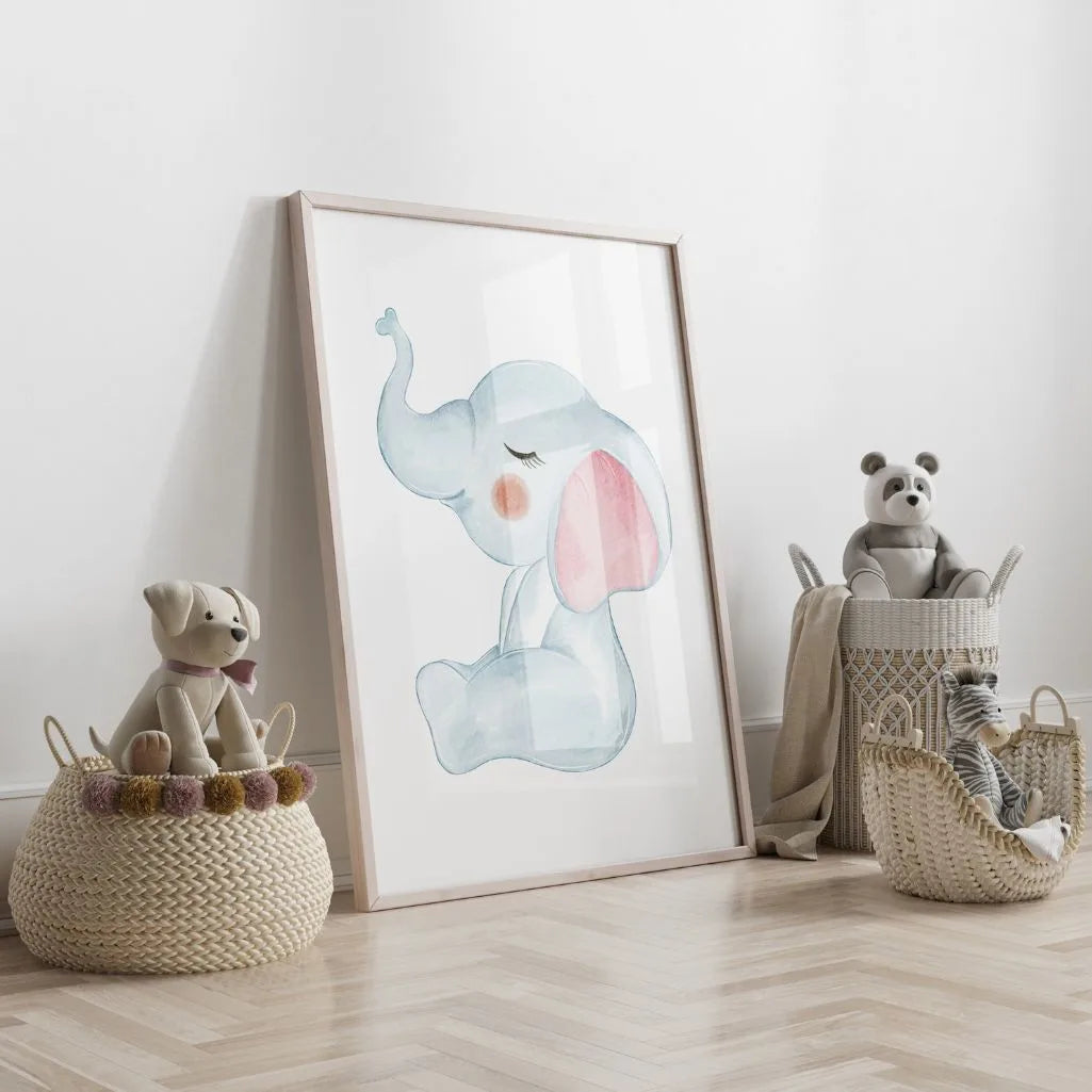 baby elephant poster nursery decor
