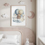 bear on a cloud balloons poster nursery decor