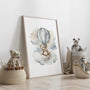 bear on cloud balloon poster kids bedroom wall art