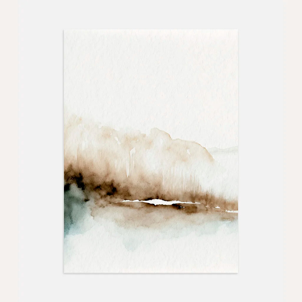 abstract watercolour poster beige tones minimalist wall art