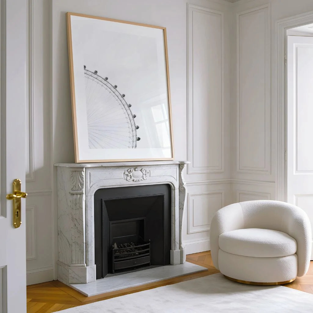 black white london wheel room decor