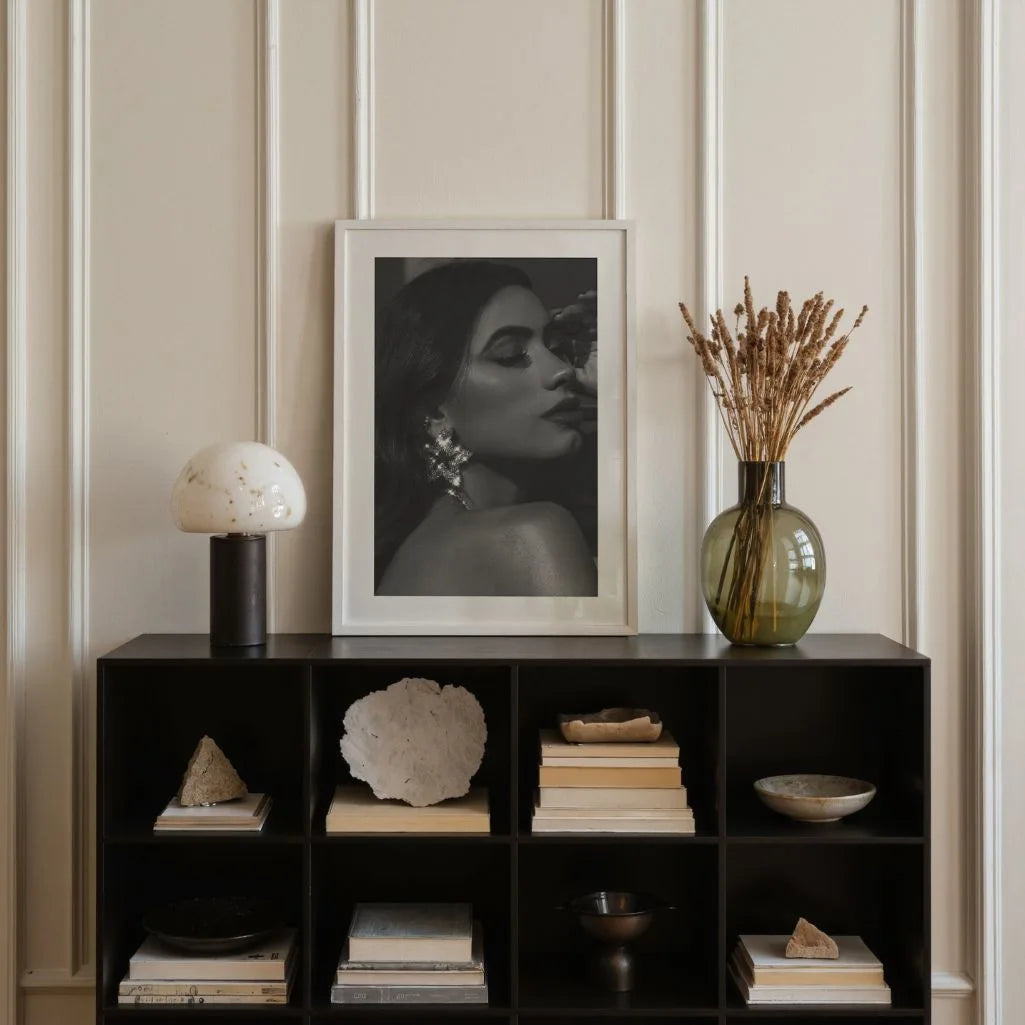 black white portrait poster bedroom decor