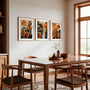 modern boho gallery wall set of 3 posters for living room with natural earthy colors
