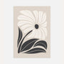 minimalistischer botanischer blumen poster beige schwarz moderne wandkunst