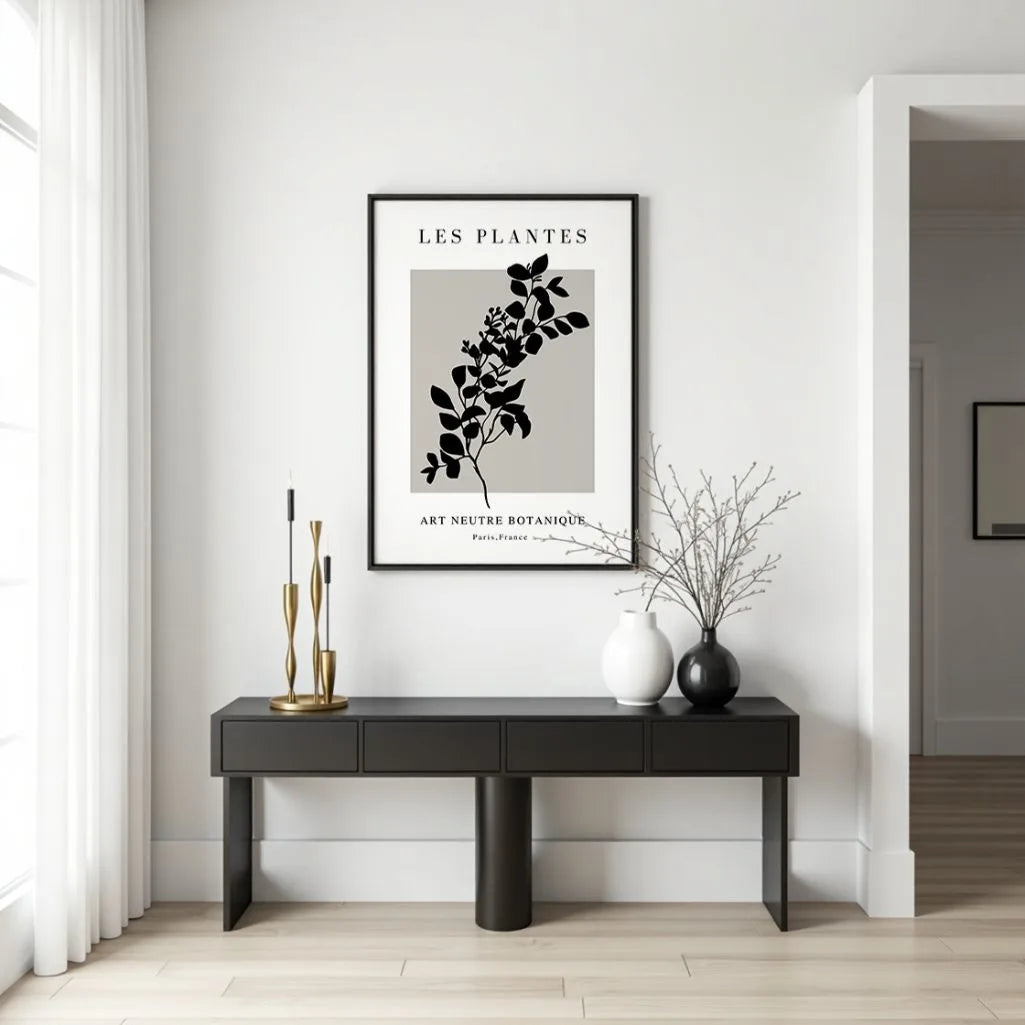 botanical silhouette poster bedroom calm modern wall art