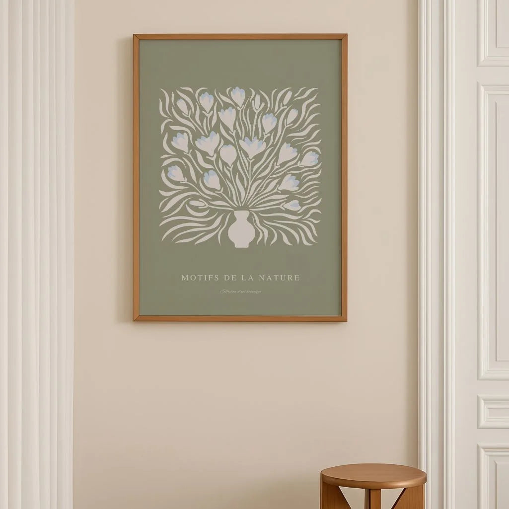 retro bouquet in vase poster gallery wall natural decor