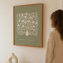 retro bouquet poster bedroom natural wall art