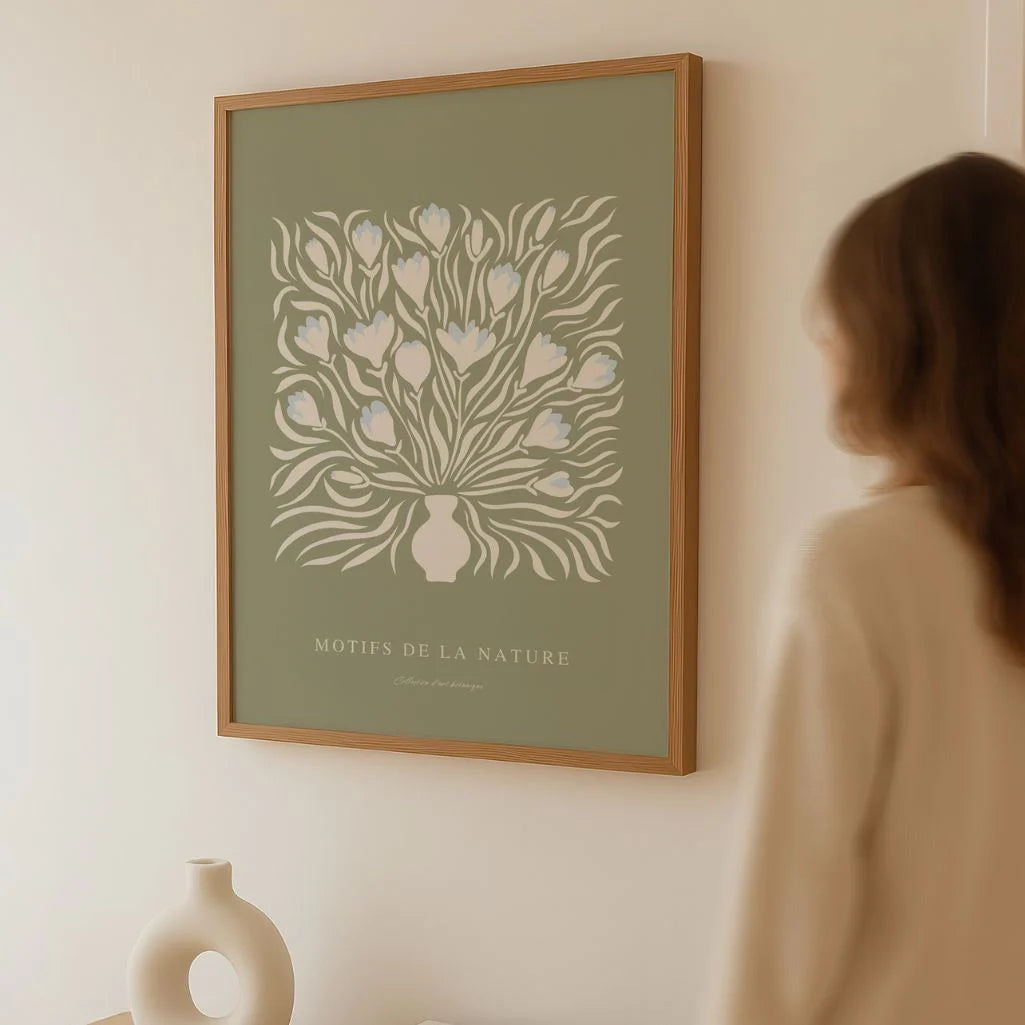 retro bouquet poster bedroom natural wall art