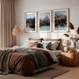 Bright mountain landscape wall art set fresh nature posters