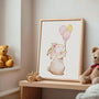 bunny balloons poster kids bedroom wall art