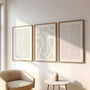 calm abstract lines poster set of 3 beige spa style wall art