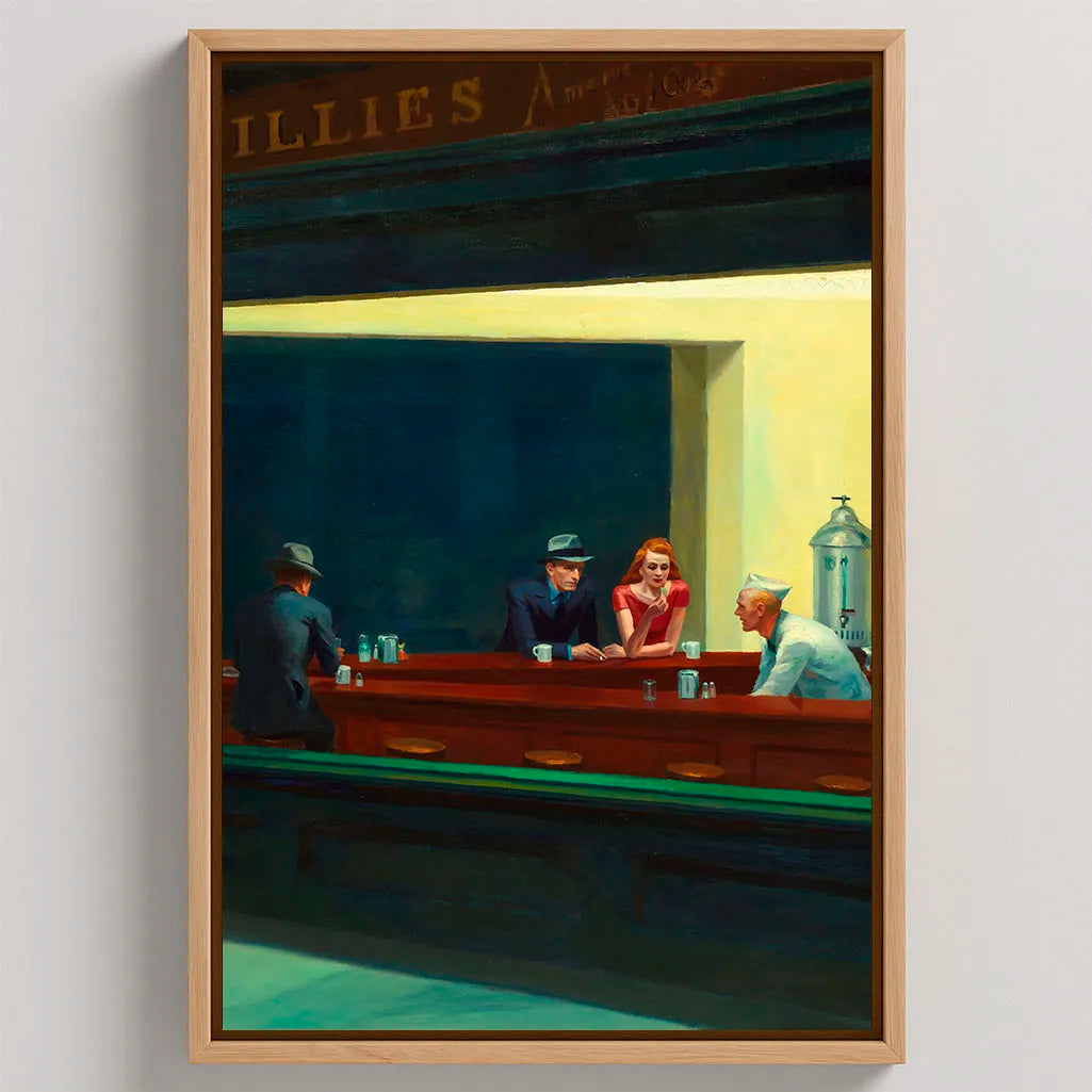 Ingelijst canvas – Nachtbrakers bij nacht