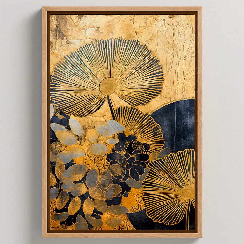 Ingelijst canvas - Gouden bladeren