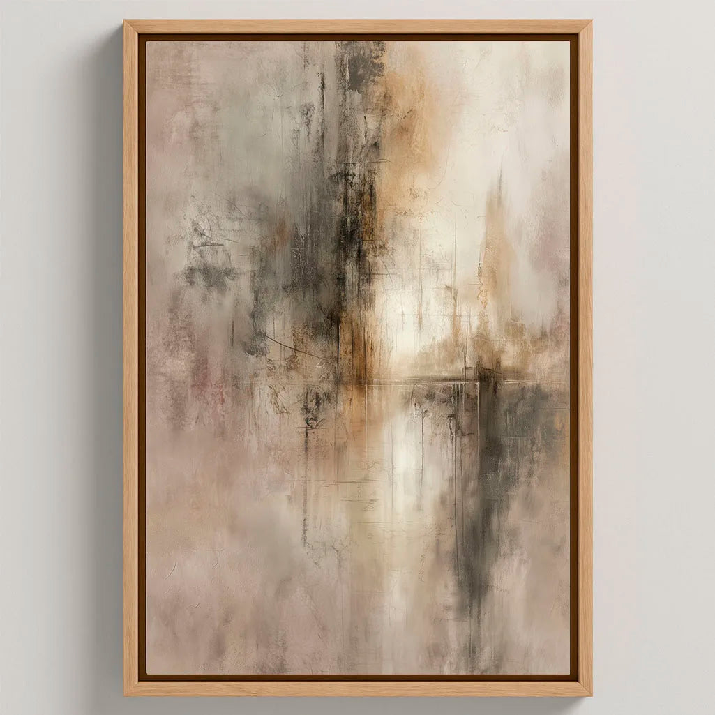 Ingelijst canvas Beige Materie