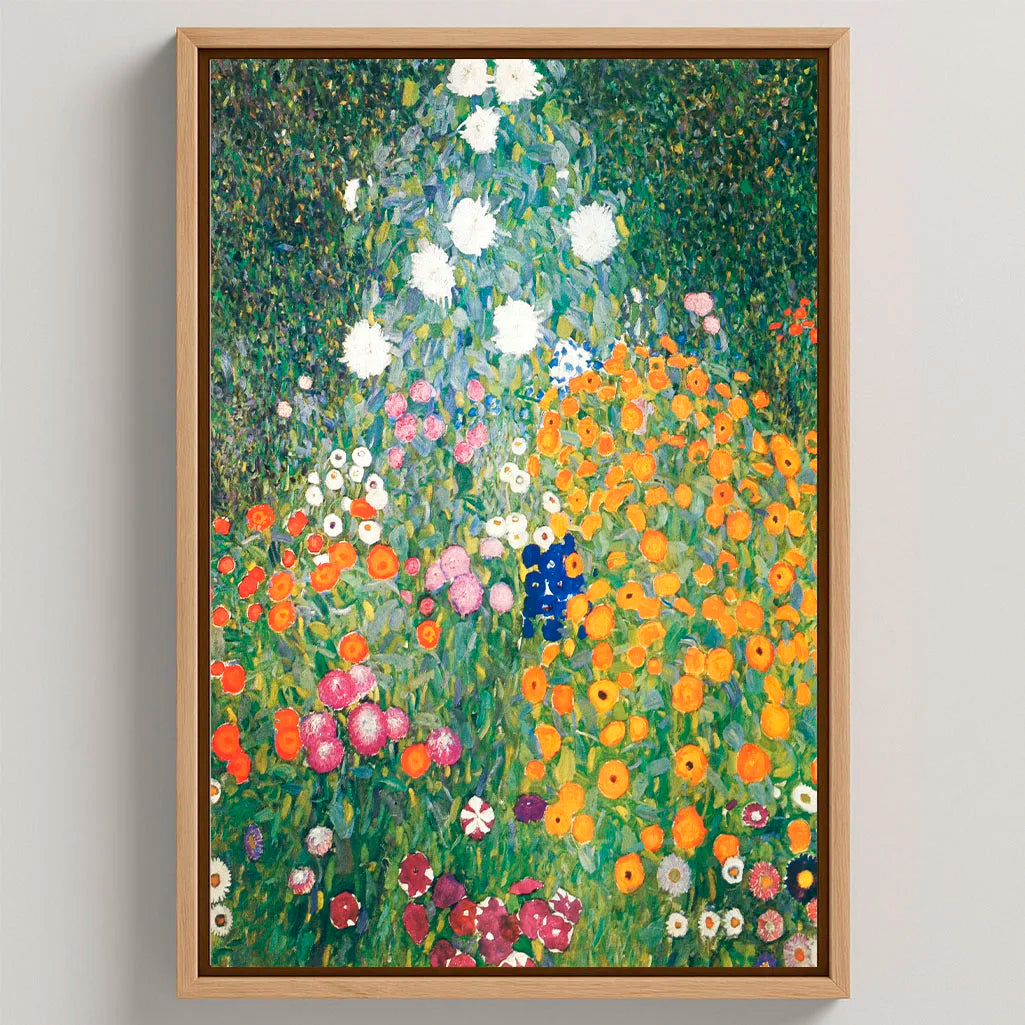 Ingelijst canvas – Bloementuin